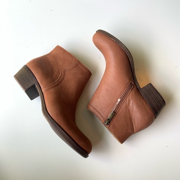 lucky brand balexa leather cognac ankle booties - Picture 9 of 9